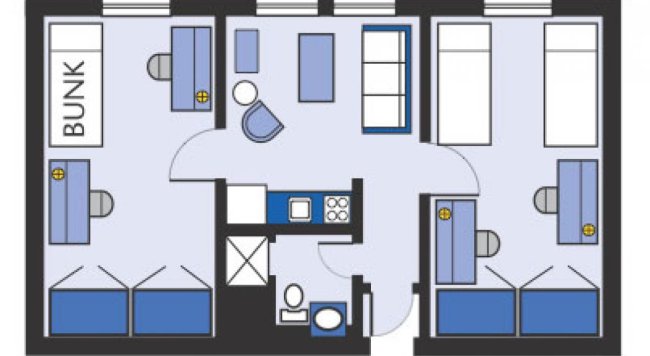 image of a floor plan apartment b - architectual rendering