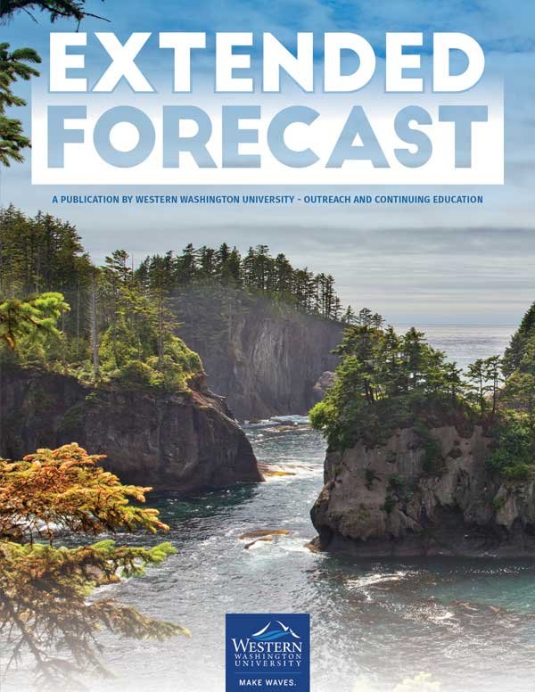 Extended Forecast LookBook cover with bluff features in water.